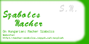 szabolcs macher business card